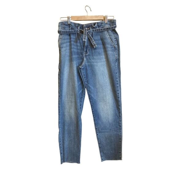 Hollister Womens Ultra High Rise Denim Tie Belt Mom Jeans size 3R - Picture 1 of 5